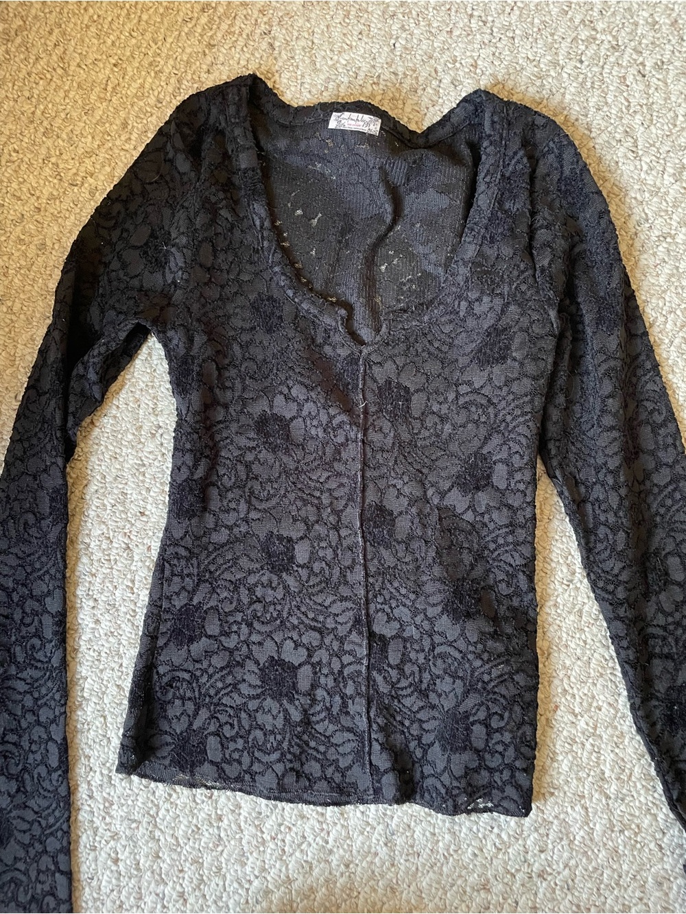 Free People Black Lace top